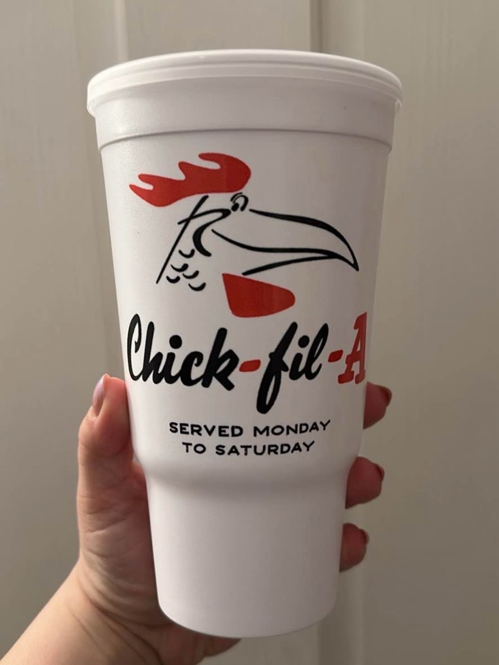 Chick-fil-A Branded White Reusable Drink Cup